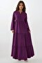 Printed Long Sleeve Viscose Modest Dress - 3
