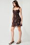 Polka Dot, Sleeveless, Square Neck Mini Tulle Dress - 2