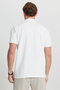 Men's White Cotton Slim Fit Slim Fit Polo Neck Jacquard Stretch T-Shirt - 6