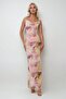 Degaje Collar Print Maxi Tulle Dress - 2