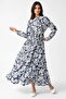 Shirt Collar Patterned Viscose Modest Dress - 2