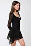 Floral Print Tulle V-Neck Mini Dress - 4