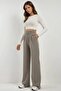 High Waist Lycra Velcro Closure Crepe Palazzo Trousers - 3