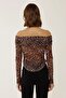 Off-Shoulder Patterned Transparent Top - 5