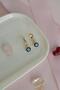 Rose Gold Zircon Stone Evil Eye Charm Hoop Earrings - 2