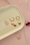 Asymmetrical Rose Gold Chain Charm Hoop Earrings - 3