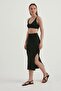 2 Pieces: V-Neck Crop Top & High-Waisted Maxi Skirt with Side Slits - 2