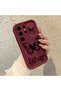 Samsung Galaxy S24 Ultra Burgundy Butterfly Silicone Case Camera Protection Shock Absorption Comfortable Grip