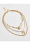 Women Gold Embellished Layered Necklace - 3