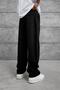 Men's Sweatpants Number 7 Six Black Oversize Baggy Loose Fit 3 Thread Without Threaded Detail - 4