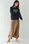 High Waist Satin Midi Skirt
