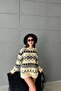 Crew Neck Patterned Oversize Sweater - 2