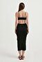 2 Pieces: V-Neck Crop Top & High-Waisted Maxi Skirt with Side Slits - 4
