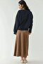 High Waist Satin Midi Skirt - 2