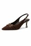 Women's Pointed Toe (8cm) Heeled Shoes |   With Adjustable Back Strap |   Stylish Design with Metal Buckle - 6