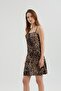 Animal Patterned Thin Strap Mini Dress - 4