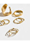 Women Gold Embellished Rings Set (8 Piece) - 3
