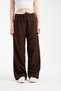 Double Waistband W Wide Leg Pants - Women's Baggy Fabric Pants - 6
