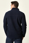 Men's Navy Blue Anti-Pilling Non-Pilling Standard Fit Mock Neck Fleece Sweatshirt - 6