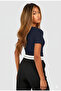 Women'S, Navy Blue Color Short Sleeve Deep Pool, Round Neck Combed Cotton T-Shirt & Blouse - 3