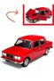 Lada Vaz 2107 Model Car 1:24 Scale (18cm) Pull and Release Red with Sound and Light - 3