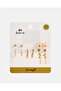 Women Gold Embellished Studs (6 Pairs)