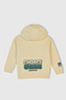 Ecru Men's Ek_ Printed Zippered Hooded Relaxed Fit Sweatshirt Model Code: (3J68G503Y3C9) - 2