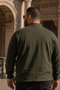 Men's Casual Plus Size Khaki Zipper Sweatshirt - 6