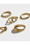 Women Gold Embellished Rings Set (5 Piece) - 4