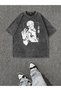 Washable Anime Jujutsu Kaisen Printed Printed Unisex Oversized Vintage T-Shirt