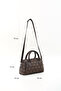 Crinkled Textured Brown/Monogram Brown Shk293 Faux Leather, 2-Piece Handbag, Arm and Shoulder Bag Set (Sh - 6