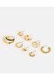 Women Gold Embellished Studs Set (8 Pairs) - 2