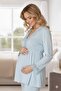 Women's Long Dressing Gown Patterned Lace Detailed Maternity 3-Piece Pajama Set - 6