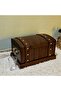 Wooden Walnut Antique Gold Handle Promise Engagement Wedding Gift Dowry Chest 24*37 cm Storage Box - 5