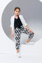 Girl's Navy Blue Patterned Relaxed Fit Trousers-New Season