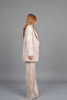 Self-Patterned Double-Button Jacket and Dart Detail Trousers Set 1272 - 4