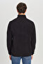 Men's Black Anti-Pilling Non-Pilling Standard Fit Bato Collar Sweatshirt Fleece Jacket - 5