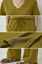 Comfortable Stretchy Knitted Top and Bottom Set Lby0006 Olive Green - 3
