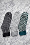 100% Wool Socks Set of 3 – Winter, Thermal, Warm, Unisex Patterned Socks - 3