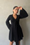 Black Flare Sleeve Mini Dress - 241040 - 3