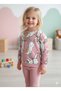 Girl's Corded Fabric Winter Set with Tights (Pink) - 3