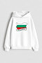 Bulgaria Bulgaria Printed White Children's Hooded Sweatshirt