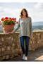 V-Neck Gilded Knitwear Blouse