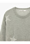Star Patterned Long Sleeve Crew Neck Knit Sweater - 5