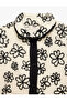 Long Sleeve Mock Neck Fleece-Lined Floral Transitional Jacket - 3