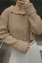 Basic Crop Soft Textured Stand Collar Knitwear Cardigan Aw25Hi0004 - 5