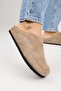 Nitsa Women's Genuine Leather Flat Sabo Mink Slippers - 4