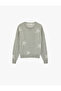 Star Patterned Long Sleeve Crew Neck Knit Sweater - 3