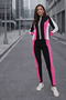 Women's Knitwear Fuchsia Tracksuit Set Casual Polo Neck Zippered Long Sleeve Colorful Leggings - 6