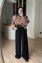 Pleated Palazzo Trousers - Black